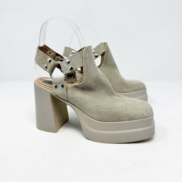 ree People Hybrid Harness Suede Platform Booties in Grey Diamond Size 6.5 - Picture 2 of 12